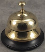 SERVICE COUNTER BELL ON WOOD BASE
