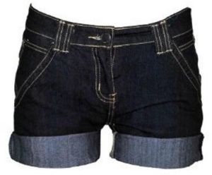 Ladies Black Denim Short