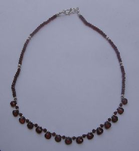 Garnet faceted bead necklace