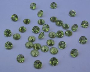 Peridot 5mm rd. cut/faceted gem stone