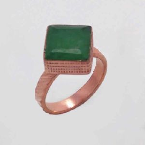 18k Gold Vermeil Green Onyx Gemstone Fashion Ring