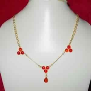 24k Gold Vermeil Carnelian Gemstone Necklace