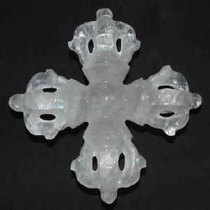 Crystal Quartz Religious Buddhist Mantra Tantric Dorje