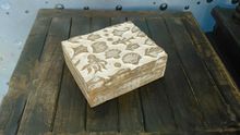 Hand caved decorative wooden box