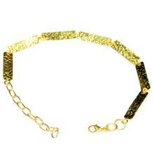 Gold Plated hammered Style Long Stylish Brass Bracelet