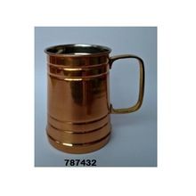 Copper Metal Beer Mug With Brass Handle