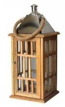 wood and glass lantern for home decor