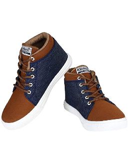 Men's Synthetic Leather Brown Sneaker Shoes