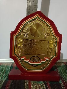 Gold Plated Wooden Trophy