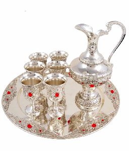 silver surahi set