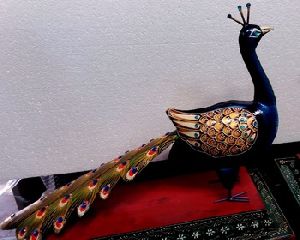 VINTAGE Cast Iron-Large Peacock very unique,