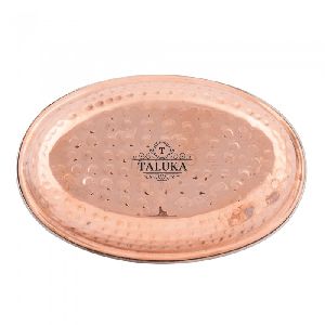 copper steel oval dish