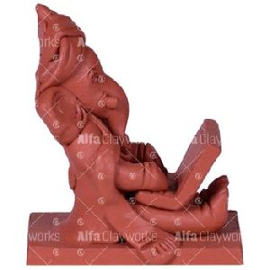 Terracotta Clay Lord Ganesha Idol / Statue