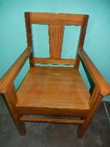 Solid Wooden Chair with Arm Straight