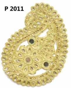 Gold Zari Embroidery Cording Cut work Patches