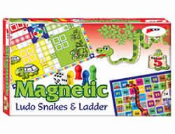 Magnetic ludo snakes and ladder