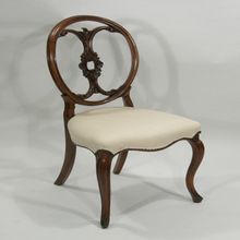 Antique style reproduction french dining living room teak wood chair