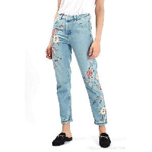 ladies printed jeans