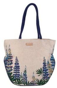 Alpine Forest Designer Jute Cotton Tote Bag