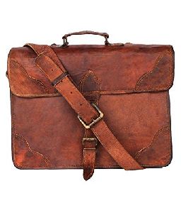 15'' Real Leather Laptop Satchel Messenger Bag For Men & Women By Znt Bags