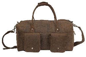 Leather Duffel Bags Brown By Znt Bags