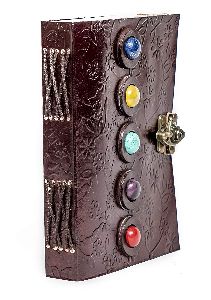 Leather Journal Writing Notebook - Unique Handmade Embossed Travelers Travel Diary By ZNT BAGS