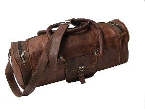 Znt Bags Vintage Leather Brown Duffle Travel Bag/Overnight Bag Weekend Bag Leather Gym Sports