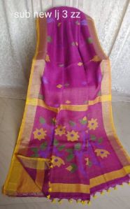 EXCLUSIVE PURE LINEN BY LINEN JAMDANI SAREES with THREAD WORK