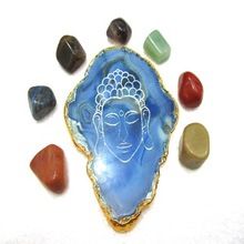Metaphysical Healing Crystals Agate Buddha Coasters