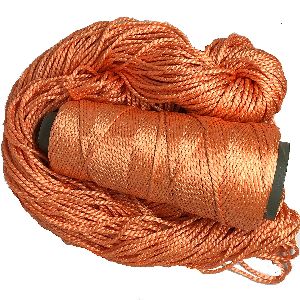 2 ply Mulberry Silk Yarn in cones, 50 Grams, 75 Yards (Peach)