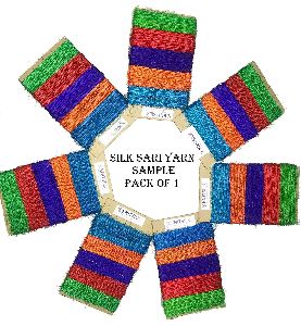 Knitsilk 10 Yards Premium Recycled Sari Silk Yarn - 5 Colors Sample Card