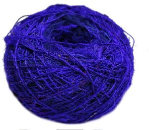 Recycled Sari Silk Yarn Ball in Solid Color: Purple (100 GMS)