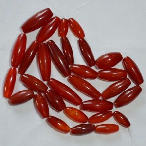 Red sylinder shape Agate stone