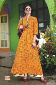 Fashion Galleria Rayon Fabric Print Work Kurti