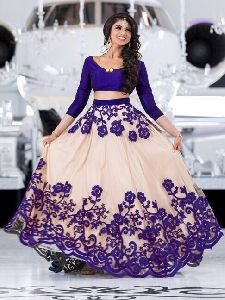 Net Fabric Embroidery Work lehenga choli