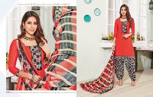 Zara Designer Cotton slub Printed Salwar Kameez