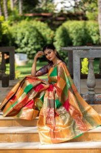 Golden Kanchipuram Silk Sarees