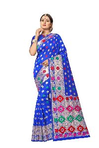 Light Blue Banarasi Silk Meenakari Sarees