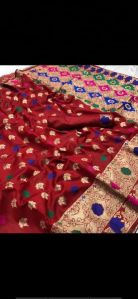 Maroon Banarasi Silk Meenakari Sarees