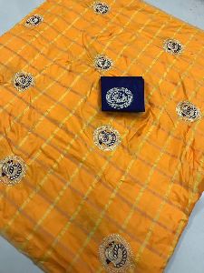 Yellow Panetar Sana Silk Embroidered Sarees
