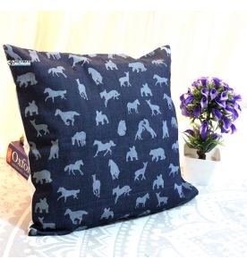 Blue Animal print Decorative Pillow With Zip
