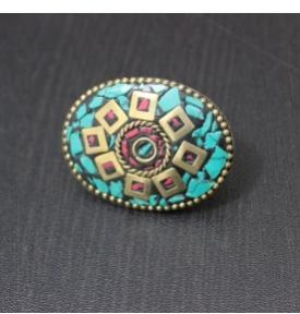 Bohemian Mosaic Tile Brass Ring