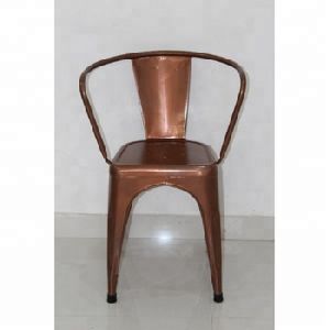 vintage iron metal antique copper plated cello design dining chair