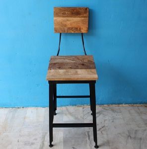 Mango Wood Industrial Bar Chair