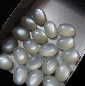 10x14mm Natural Gray Moonstone Oval Cabochon