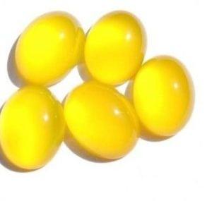 10x14mm Natural Yellow Chalcedony Oval Cabochon