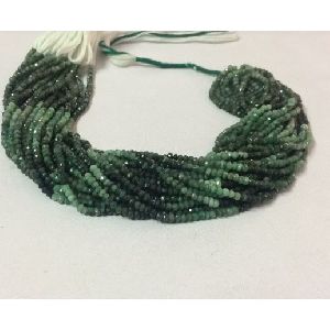 Natural Emerald Shaded Faceted Rondelle Beads 4mm