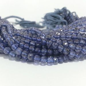 Natural Iolite Round Faceted Beads 5mm