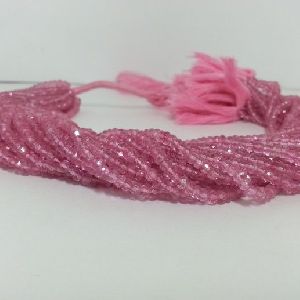 Pink Topaz Faceted Rondelle Beads 4mm
