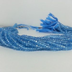 Sky Blue Topaz Faceted Rondelle Beads 4mm